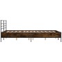 Estructura cama madera ingeniería metal roble ahumado 135x190cm