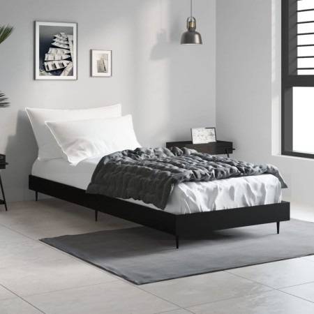 Schwarzer Bettrahmen aus Holzwerkstoff, 75 x 190 cm von vidaXL, Betten und Lattenroste - Ref: Foro24-832310, Preis: 73,50 €, ...