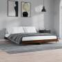 Oak brown engineered wood bed frame 200x200 cm by vidaXL, Beds and slatted bases - Ref: Foro24-832116, Price: 144,44 €, Disco...