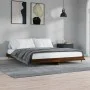 Oak brown engineered wood bed frame 200x200 cm by vidaXL, Beds and slatted bases - Ref: Foro24-832116, Price: 124,61 €, Disco...