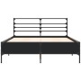 Estructura de cama madera de ingeniería y metal negro 140x190cm