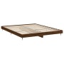 Oak brown engineered wood bed frame 200x200 cm by vidaXL, Beds and slatted bases - Ref: Foro24-832116, Price: 144,44 €, Disco...