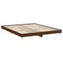 Oak brown engineered wood bed frame 200x200 cm by vidaXL, Beds and slatted bases - Ref: Foro24-832116, Price: 124,61 €, Disco...