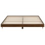 Oak brown engineered wood bed frame 200x200 cm by vidaXL, Beds and slatted bases - Ref: Foro24-832116, Price: 144,44 €, Disco...