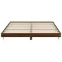 Oak brown engineered wood bed frame 200x200 cm by vidaXL, Beds and slatted bases - Ref: Foro24-832116, Price: 124,61 €, Disco...