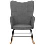 Silla mecedora de tela gris oscura