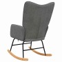 Silla mecedora de tela gris oscura