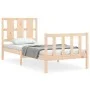 Bed frame with solid wood headboard 90x190 cm by vidaXL, Beds and slatted bases - Ref: Foro24-3192196, Price: 98,74 €, Discou...