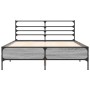 Estructura cama madera ingeniería metal gris Sonoma 140x190 cm
