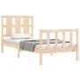 Bed frame with solid wood headboard 90x190 cm by vidaXL, Beds and slatted bases - Ref: Foro24-3192196, Price: 98,74 €, Discou...