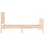 Bed frame with solid wood headboard 90x190 cm by vidaXL, Beds and slatted bases - Ref: Foro24-3192196, Price: 98,74 €, Discou...