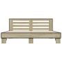 Estructura cama madera ingeniería metal roble Sonoma 200x200 cm
