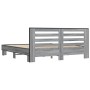 Estructura cama madera ingeniería metal gris Sonoma 200x200 cm