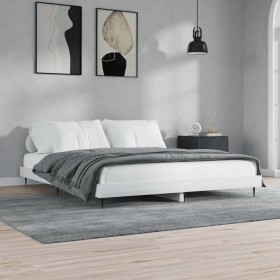 Glänzend weißer Holzwerkstoff-Bettrahmen 200 x 200 cm von vidaXL, Betten und Lattenroste - Ref: Foro24-832215, Preis: 121,99 ...