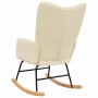 Silla mecedora de tela color crema