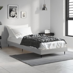Sonoma gray engineered wood bed frame 75x190 cm by vidaXL, Beds and slatted bases - Ref: Foro24-832315, Price: 79,45 €, Disco...