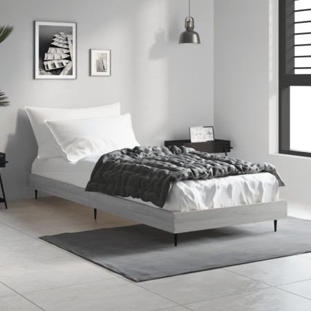 Estructura de cama madera de ingeniería gris Sonoma 75x190 cm de vidaXL, Camas y somieres - Ref: Foro24-832315, Precio: 79,45...