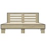 Estructura cama madera ingeniería metal roble Sonoma 150x200 cm