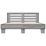 Estructura cama madera ingeniería metal gris Sonoma 150x200 cm