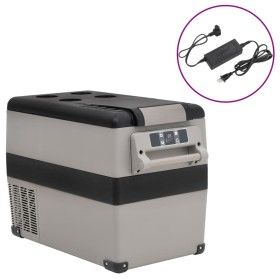 Refrigerator with handle and adapter PP and PE black and gray 55 L by vidaXL, Refrigerators - Ref: Foro24-3154643, Price: 537...