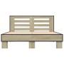 Estructura cama madera ingeniería metal roble Sonoma 140x200 cm