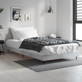 Betongrauer Bettrahmen aus Holzwerkstoff, 90 x 200 cm von vidaXL, Betten und Lattenroste - Ref: Foro24-832273, Preis: 74,19 €...
