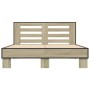 Estructura cama madera ingeniería metal roble Sonoma 120x200 cm