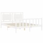 Weißer Massivholzbettrahmen mit Kopfteil 160x200 cm von vidaXL, Betten und Lattenroste - Ref: Foro24-3192177, Preis: 166,67 €...