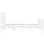 White solid wood bed frame with headboard 160x200 cm by vidaXL, Beds and slatted bases - Ref: Foro24-3192177, Price: 169,04 €...