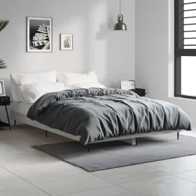 Sonoma gray engineered wood bed frame 120x190 cm by vidaXL, Beds and slatted bases - Ref: Foro24-832299, Price: 114,85 €, Dis...