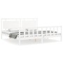 White solid wood bed frame with headboard 200x200 cm by vidaXL, Beds and slatted bases - Ref: Foro24-3192187, Price: 181,91 €...