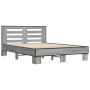 Estructura cama madera ingeniería metal gris Sonoma 120x190 cm