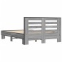 Estructura cama madera ingeniería metal gris Sonoma 120x190 cm
