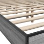 Estructura cama madera ingeniería metal gris Sonoma 120x190 cm