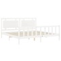 Weißer Massivholzbettrahmen mit Kopfteil 200x200 cm von vidaXL, Betten und Lattenroste - Ref: Foro24-3192187, Preis: 181,91 €...