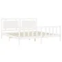 White solid wood bed frame with headboard 200x200 cm by vidaXL, Beds and slatted bases - Ref: Foro24-3192187, Price: 179,26 €...