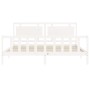 Weißer Massivholzbettrahmen mit Kopfteil 200x200 cm von vidaXL, Betten und Lattenroste - Ref: Foro24-3192187, Preis: 181,91 €...