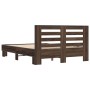Estructura cama madera ingeniería metal marrón roble 120x190 cm