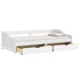 Sofa bed with 2 drawers solid white pine wood IRUN 90x200cm by vidaXL, Beds and slatted bases - Ref: Foro24-3185210, Price: 2...