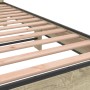 Estructura cama madera ingeniería metal roble Sonoma 200x200 cm