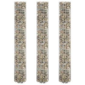 Arriate gaviones circular 3 uds acero galvanizado Ø30x200 cm de vidaXL, Maceteros y jardineras - Ref: Foro24-152022, Precio: ...