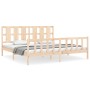 Bed frame with solid wood headboard 180x200 cm by vidaXL, Beds and slatted bases - Ref: Foro24-3192246, Price: 164,71 €, Disc...