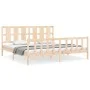 Estructura de cama con cabecero madera maciza 180x200 cm de vidaXL, Camas y somieres - Ref: Foro24-3192246, Precio: 162,54 €,...