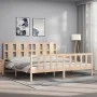 Estructura de cama con cabecero madera maciza 180x200 cm de vidaXL, Camas y somieres - Ref: Foro24-3192246, Precio: 162,54 €,...