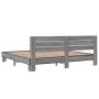 Estructura cama madera ingeniería metal gris Sonoma 200x200 cm