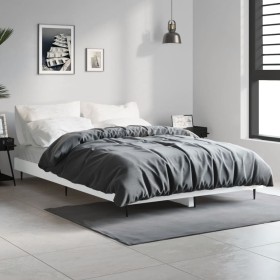 Estructura de cama de madera contrachapada blanca 120x190 cm