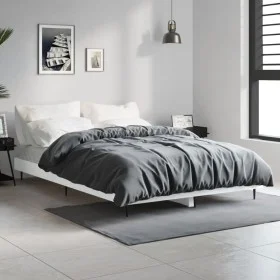 White engineered wood bed frame 120x190 cm by vidaXL, Beds and slatted bases - Ref: Foro24-832293, Price: 115,82 €, Discount: %