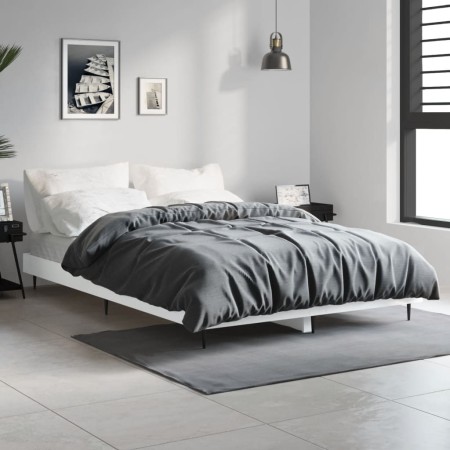Weißer Bettrahmen aus Holzwerkstoff, 120 x 190 cm von vidaXL, Betten und Lattenroste - Ref: Foro24-832293, Preis: 117,60 €, R...
