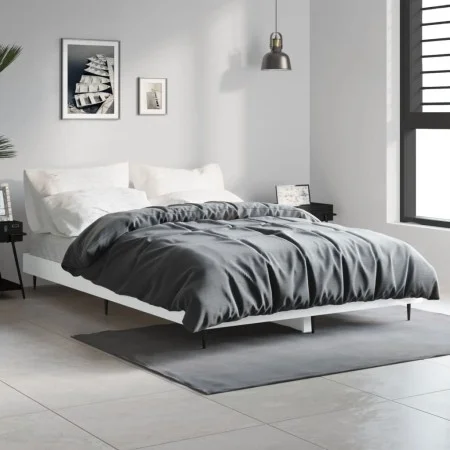 White engineered wood bed frame 120x190 cm by vidaXL, Beds and slatted bases - Ref: Foro24-832293, Price: 115,82 €, Discount: %