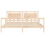 Bed frame with solid wood headboard 200x200 cm by vidaXL, Beds and slatted bases - Ref: Foro24-3192186, Price: 176,89 €, Disc...